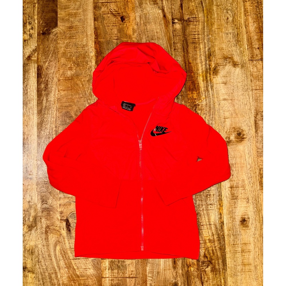 Nike Kids Red Fleece Full Zip Hoodie Jacket AA0064-696 Size Small S